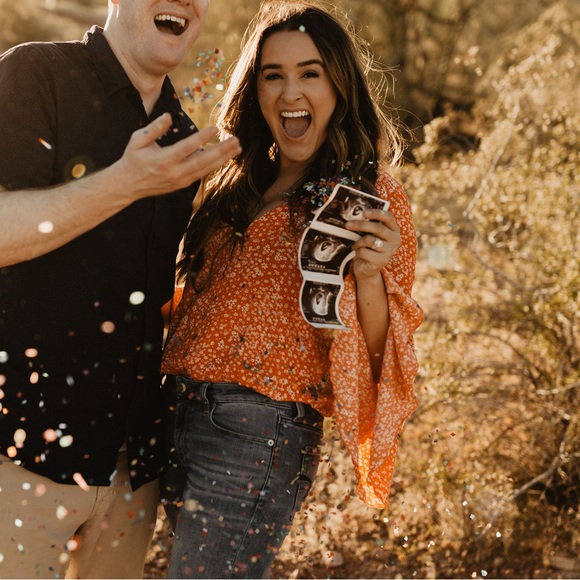 FREE PEOPLE - SHE'S DITSY RUFFLE SLEEVE BODYSUIT - ORANGE - Picture 10 of 10